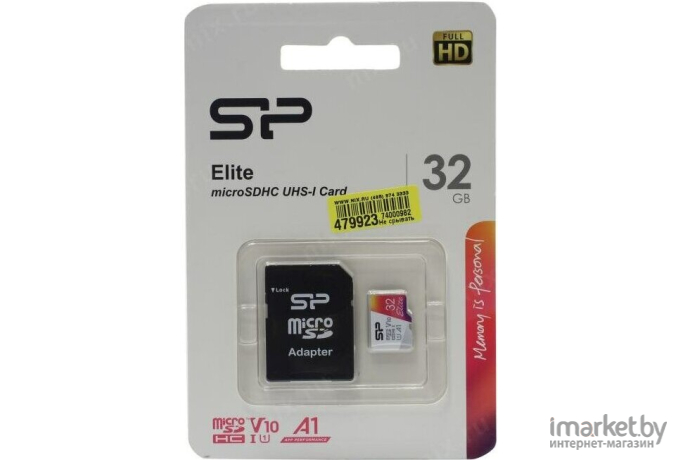 Карта памяти Silicon-Power microSD 32GB Elite A1 [SP032GBSTHBV1V20SP]
