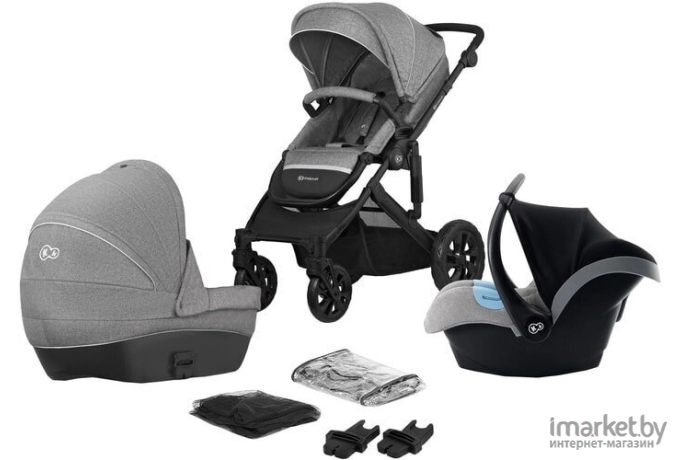 Детская коляска KinderKraft Prime Lite 3 в 1 Grey