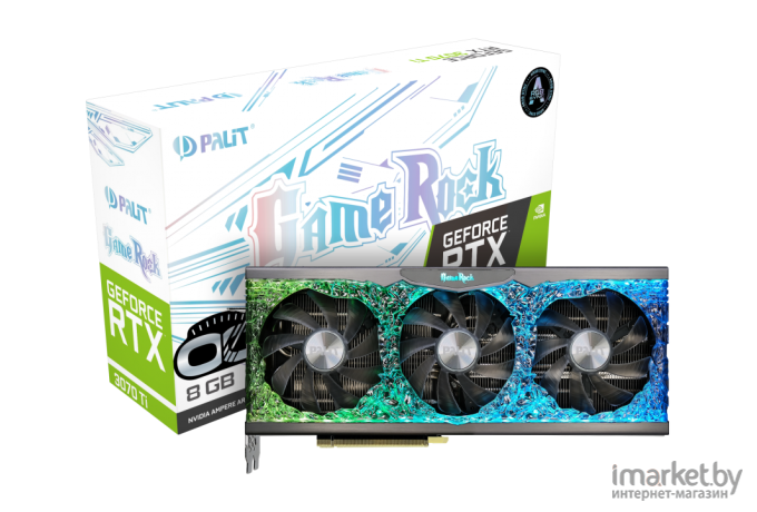 Видеокарта Palit PCI-E nVidia GeForce RTX3070TI GAMEROCK OC 8Gb [NED307TT19P2-1047G]