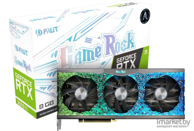 Видеокарта Palit PCI-E nVidia GeForce RTX3070TI GAMEROCK 8Gb [NED307T019P2-1047G]