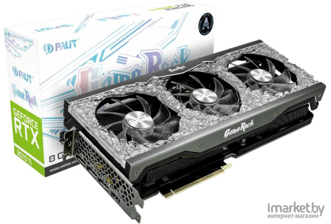 Видеокарта Palit PCI-E nVidia GeForce RTX3070TI GAMEROCK 8Gb [NED307T019P2-1047G]