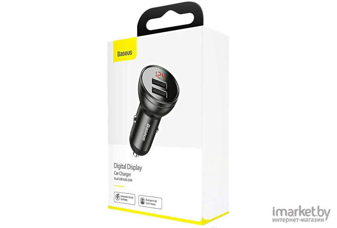 Автомобильное зарядное устройство Baseus CCBX-0G Digital Display Car Charger 2 USB 4.8A 24W Gray