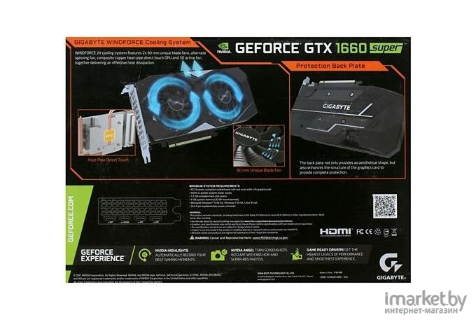 Видеокарта Gigabyte GeForce GTX 1660 SUPER D6 6G [GV-N166SD6-6GD]