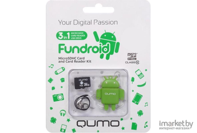 Карта памяти QUMO MicroSDHC 32GB Сlass 10 [QM32GMICSDHC10U1NA]