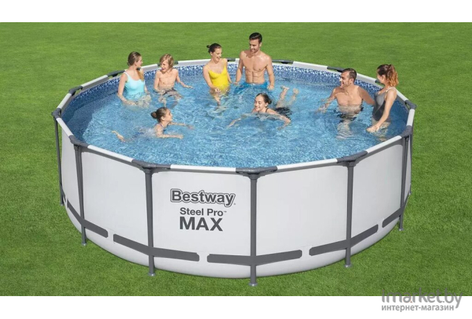 Каркасный бассейн Bestway Steel Pro Max 427x122, с фильтр-насосом и лестницей [5612X]