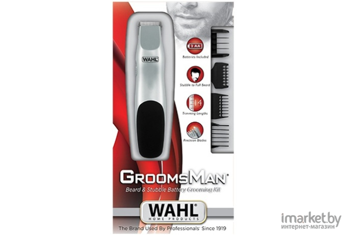Триммер для волос и бороды Wahl Groomsman Battery черный [9906-716]