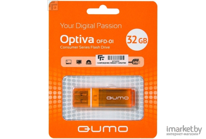 Usb flash QUMO 2.0 32GB Optiva 01 [QM32GUD-OP1-orange]