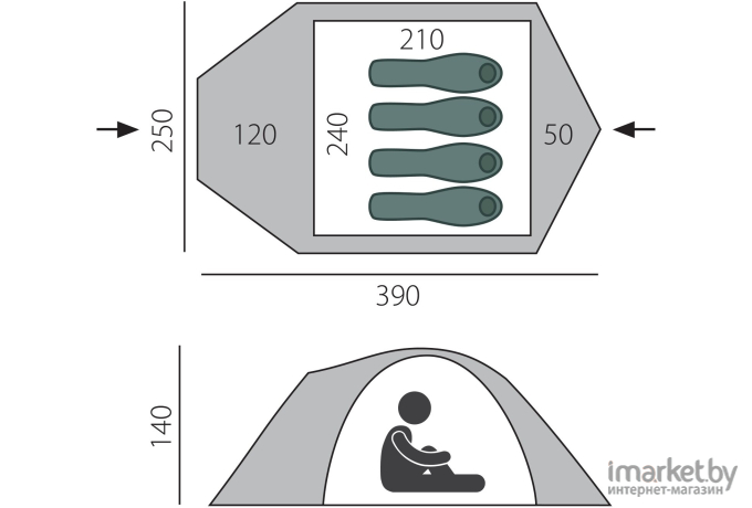 Палатка BTrace Canio 4 Green