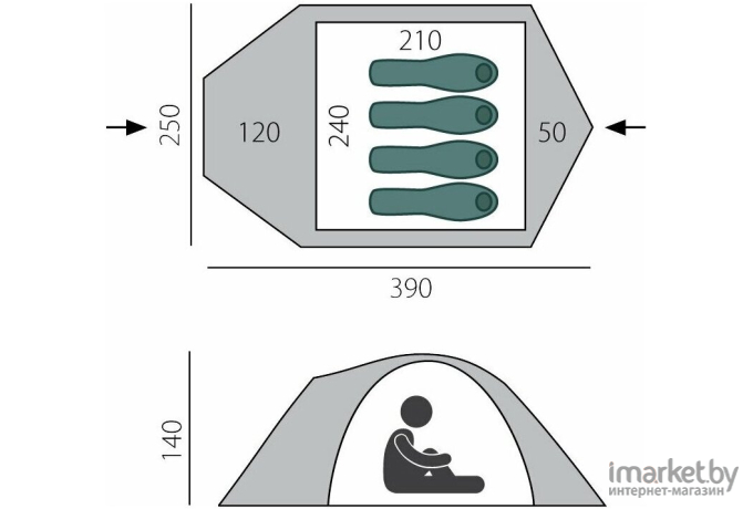 Палатка BTrace Canio 4 Green