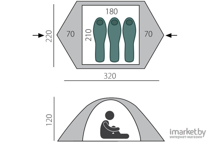 Палатка BTrace Travel 3