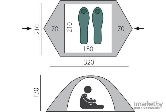 Палатка BTrace Malm 3 Green