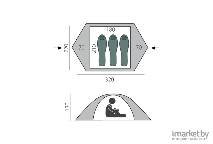 Палатка BTrace Point 3 Green