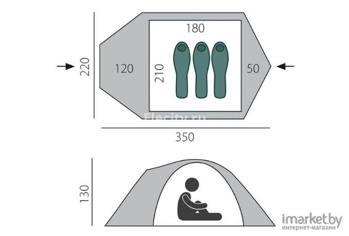 Палатка BTrace Canio 3 Green/Beige