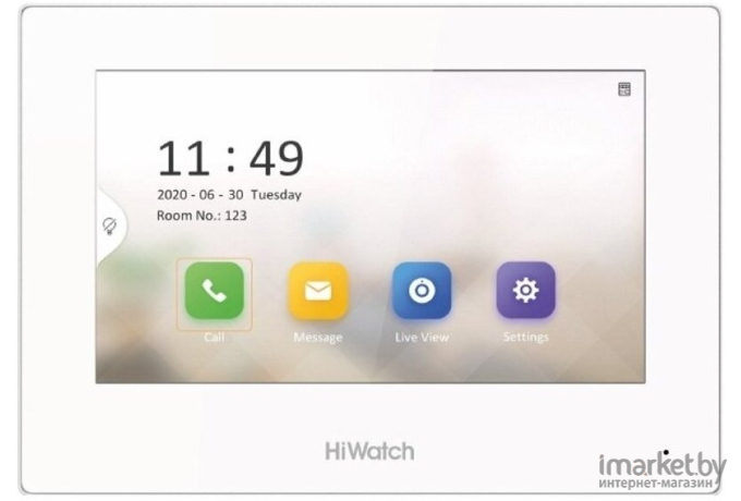 Видеодомофон HiWatch DS-D100IKWF белый