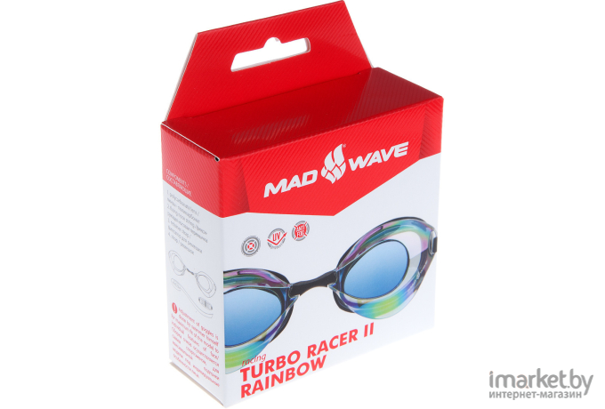 Очки для плавания Mad Wave Turbo Racer II бирюзовый