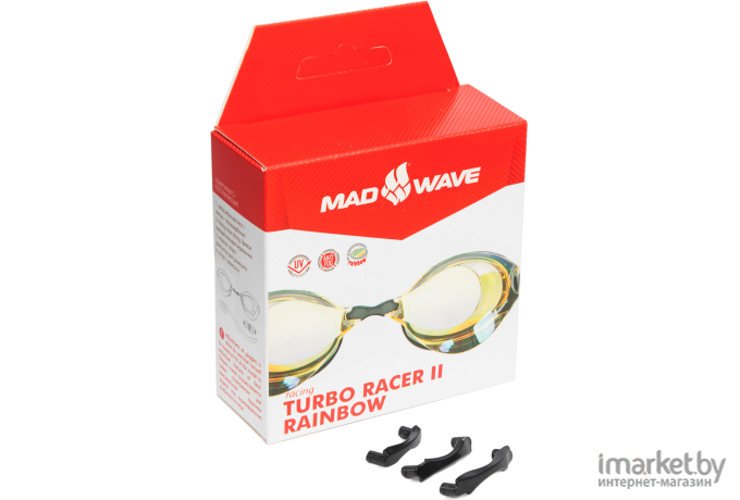 Очки для плавания Mad Wave Turbo Racer II бирюзовый