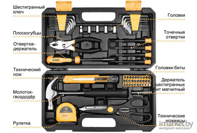 Набор инструментов Deko PRO DKMT62 62 пр [065-0213]
