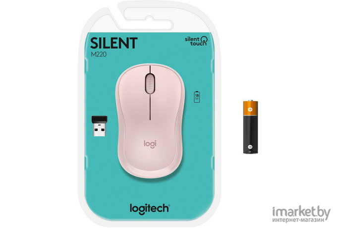 Мышь Logitech Silent M220-ROS розовый [910-006129]