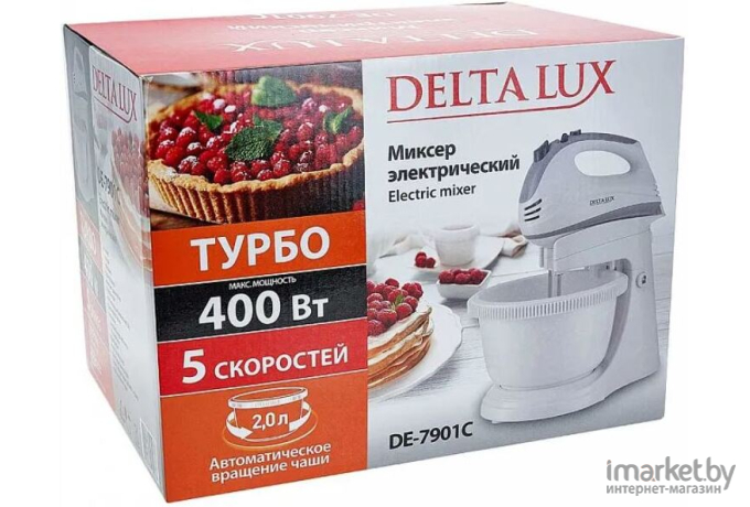 Миксер Delta LUX DE-7901C белый/серый