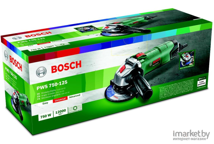 Угловая шлифмашина Bosch PWS 750-125 [0.603.3A2.40D]