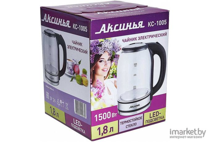 Электрочайник Аксинья КС-1005 черный