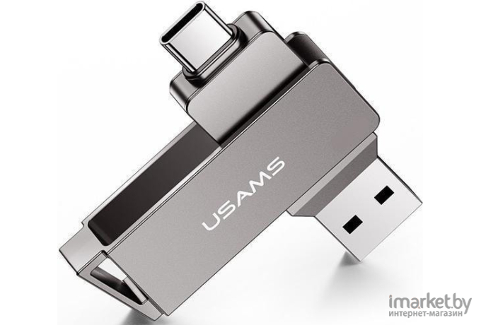 Usb flash Usams 256Gb USB3.0+Type-C US-ZB202 Rotatable High Speed серый [ZB202UP01]