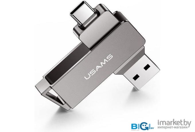 Usb flash Usams 32Gb USB3.0+Type-C US-ZB199 Rotatable High Speed серый [ZB199UP01]