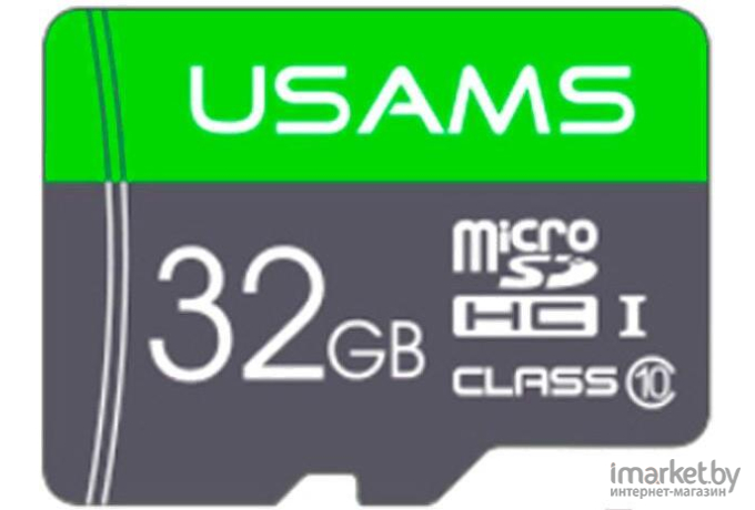 Карта памяти Usams MicroSDHC 32Gb Class 10 зеленый [ZB94TF01]