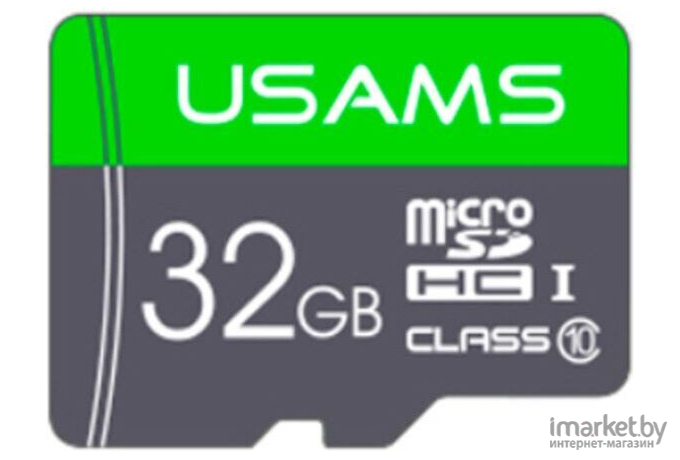 Карта памяти Usams MicroSDHC 32Gb Class 10 зеленый [ZB94TF01]