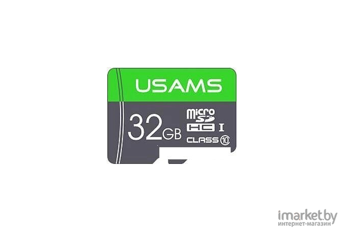 Карта памяти Usams MicroSDHC 32Gb Class 10 зеленый [ZB94TF01]