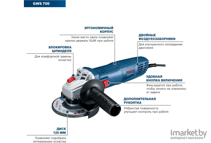 Угловая шлифмашина Bosch GWS 700 [06013A30R0]