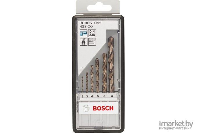 Набор сверл Bosch Robust Line HSS-CO 2/3/4/5/6/8 мм [2.607.019.924]