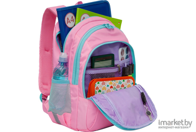 Школьный рюкзак Grizzly RG-162-2 розовый