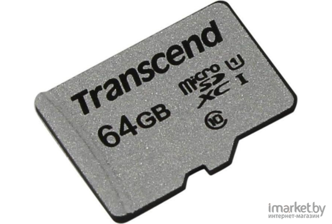 Карта памяти Transcend Флеш microSD 64GB microSDXC Class 10 UHS-I U1, (без адаптера), TLC  TS64GUSD300S