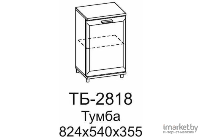 Тумба Лером ТБ-2818 ясень асахи/фасад снежный ясень [ТБ-2818-АС-СЯ]