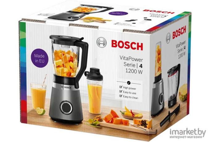 Блендер Bosch MMB6174S серебристый