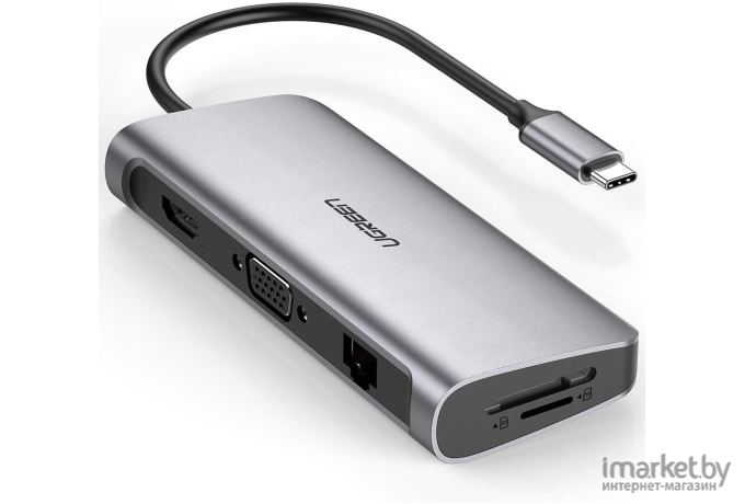 USB-хаб Ugreen CM179 USB-C серый [80133]