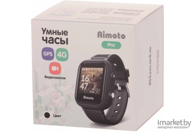 Умные часы Knopka Aimoto Pro 4G черный [8100801]