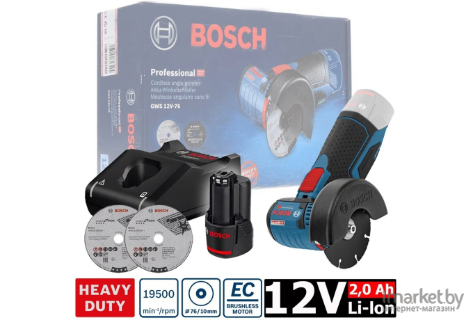 Угловая шлифмашина Bosch GWS 12V-76 [0615990M3E]