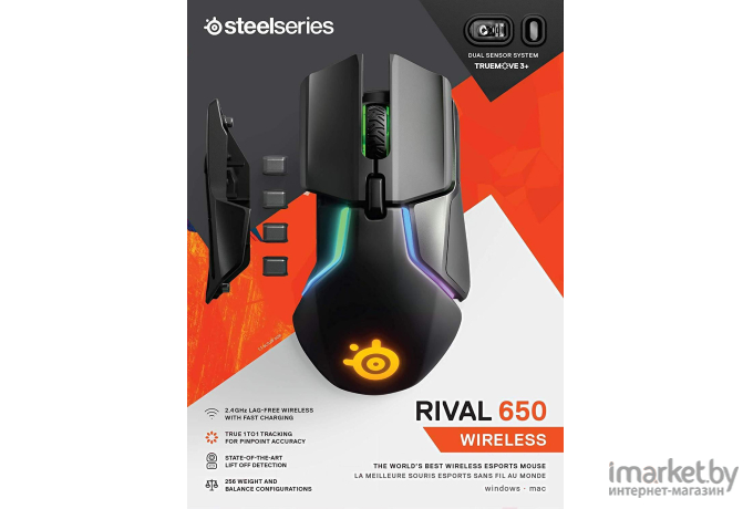 Мышь SteelSeries Rival 650 Wireless черный [62456]