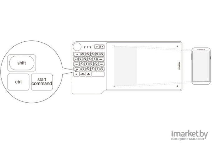 Графический планшет Huion Inspiroy Keydial KD200