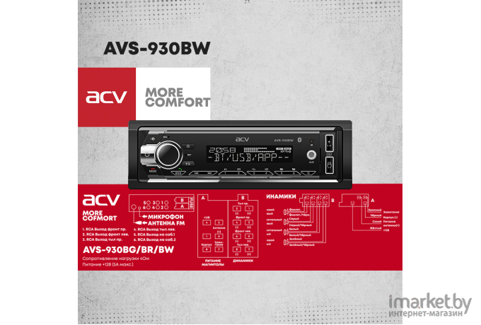 Автомагнитола ACV AVS-930BW [37970]