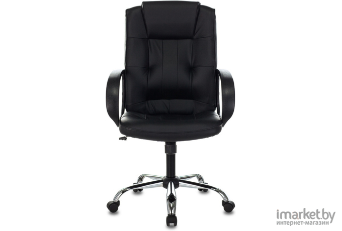 Офисное кресло Бюрократ T-800N кожа черный/хром [T-800N/BLACK]