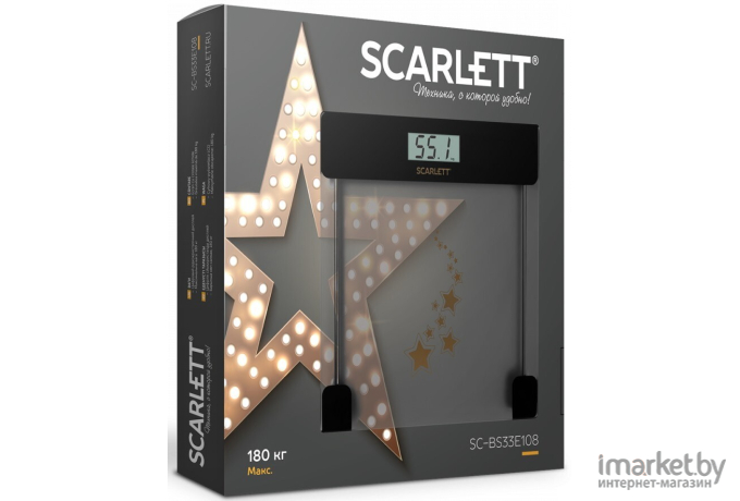 Напольные весы Scarlett SC-BS33E108 золотые звезды