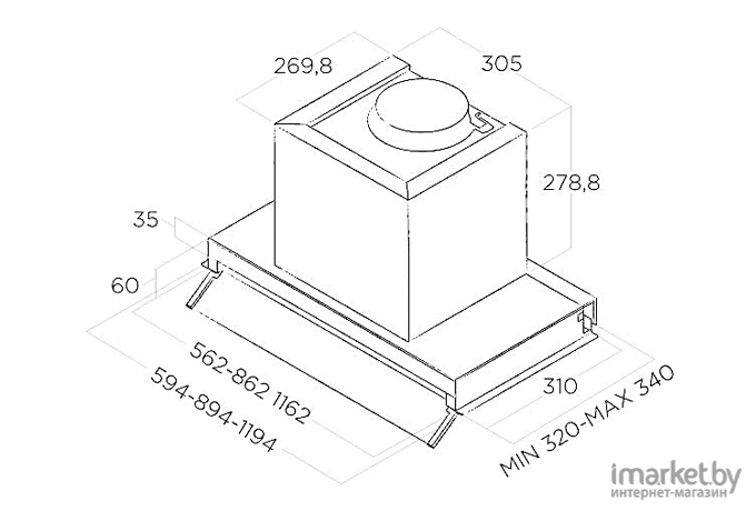 Кухонная вытяжка Elica BOXIN LX/BL MAT/A/90 [PRF0172167]