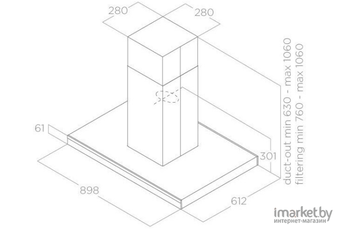 Кухонная вытяжка Elica BOXIN LX/BL MAT/A/90 [PRF0172167]