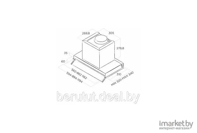 Кухонная вытяжка Elica BOXIN LX/BL MAT/A/90 [PRF0172167]