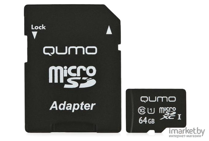 Карта памяти QUMO MicroSDXC 64GB Сlass 10 UHS-I ,3.0 без адаптера SD [QM64GMICSDXC10U1NA]