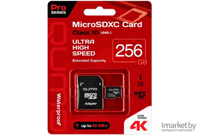 Карта памяти QUMO MicroSDXC 64GB Сlass 10 UHS-I ,3.0 без адаптера SD [QM64GMICSDXC10U1NA]