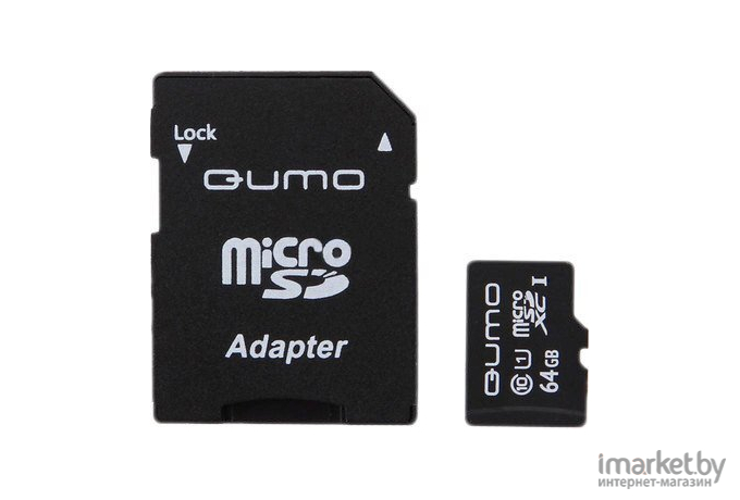 Карта памяти QUMO MicroSDXC 64GB Сlass 10 UHS-I ,3.0 без адаптера SD [QM64GMICSDXC10U1NA]